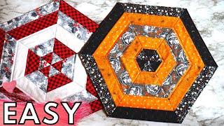 HEXAGON TABLE TOPPER TUTORIAL / EASY QUILT / SEWING TUTORIAL FOR BEGINNERS