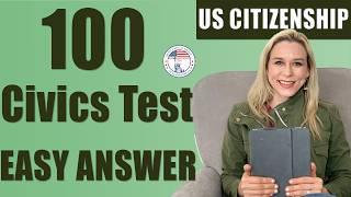 2024 100 Civics Questions and answers in RANDOM Order & SIMPLEST ANSWERS