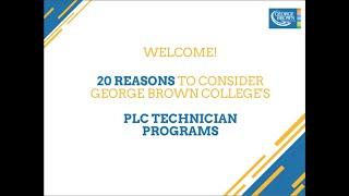 PLC Technician Webinar - 20 Best Reasons to Choose GBC's Online PLC Certificate Programs