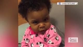 Baby makes hilarious "mad face" on command