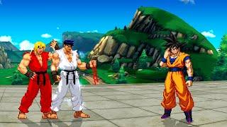 GOKU VS RYU ICE POWER AND BURNING KEN! EPIC BATTLE!