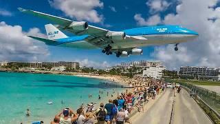 LOW LANDINGS and JETBLASTS at ST. MAARTEN and Skiathos - Boeing 747, B757, A340 ... ️