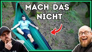 Wie schläft man richtig in der HÄNGEMATTE?! 16 FEHLER! | Naturensöhne reagieren