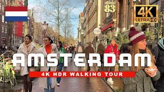  4K Amsterdam Walking Tour  Amsterdam's Enchanting Canals in Stunning 4K HDR 60fps