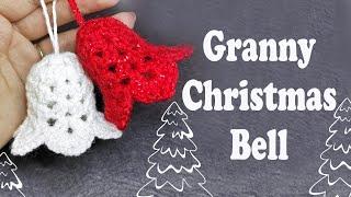 Christmas Crochet: Bell Ornament  Easy Tutorial  Christmas Tree Decorations  Scrap yarn projects