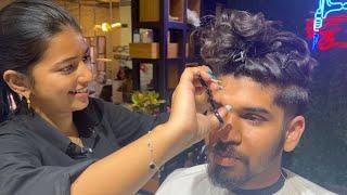 LONG TO SHORT HAIRCUT BY FEMALE BARBER || @missbarber348 || RAINBOW BEAUTY AND TATTOO