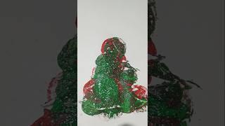 Christmas tree with acrylic Technique  #christmas #art #christmasartforkids #drawing #kidsartwork