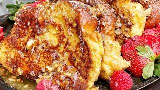 BUTTER PECAN FRENCH TOAST | WITH  HOMEMADE BUTTER SYRUP