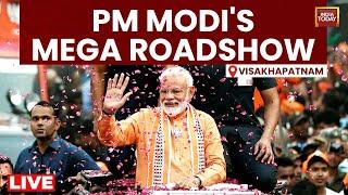 PM Modi's Mega Roadshow In Visakhapatnam, Andhra Pradesh LIVE | Narendra Modi LIVE From Vizag