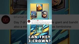 Can Royal Giant, Bendit and Mini Pekka 3 Crown against Tombstone ? #clashroyale