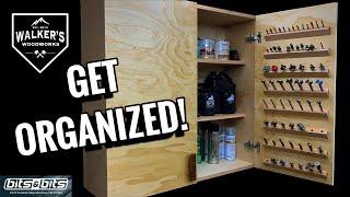 DON'T LOSE YOUR BITS! DIY Shop Wall Cabinet With Router and Drill Bit Storage.