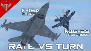 RATE VS TURN - F-16A VS MiG-29 Dogfights