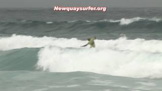 Newquay Boardmasters 2010 - Johnny Fryer surfing in rain & mist at - UK surfer