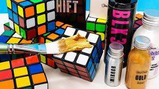 Painting Rubik's Cubes with the Artiest Art Supplies! (Holographic, Glowing, Mirror + more)