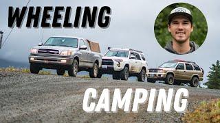 1st Gen Toyota Tundra Off-roading and Camping in a Soft Topper. Toyota 4runner and Nissan Pathfinder