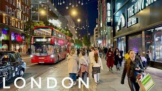 London Night Walk | OXFORD STREET Christmas Preparation 2024 | Central London Night Walking Tour