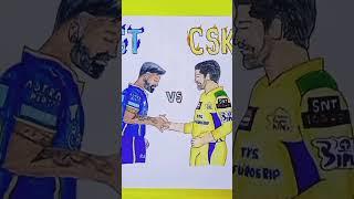 CSK Vs GT  #drawing of MS Dhoni and Hardik pandya