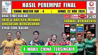 Hasil 8 Besar China Master 2024 Hari Ini ~ ANA/TIWI Kalah ~ AXLESEN JOJO Menang ~ Unggulan Tumbang