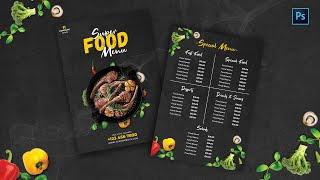 How to Design Food Flyer (Front & Back) | Adobe Photoshop Tutorial | Speed Art | Grafix Mentor