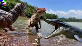 SPINOSAURUS Vs CARNOTAURUS Vs MOSASAURUS Jurassic World | Movie for Families| TCF CREATOR #1