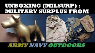 UNBOXING 183: Army Navy Outdoors. 3 Color Desert Shirt, E Tool Cover, Ontario Knife SPAX, Compass