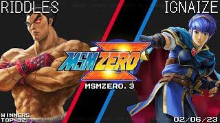 MSM:ZERO.3 - Riddles (Kazuya) Vs. Ignaize (Marth) - SSBU - Top 32