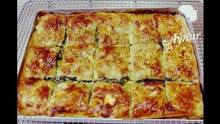 Einfachste und schnellste Börek Rezept IIspanakli kolay tepsi böregi Baklavalik yufkayla