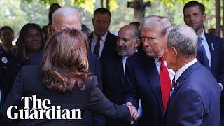 Trump and Harris shake hands during 9/11 memorial service