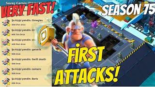 Warships Season 75 [ FİRST ATTACKS AND "very FAST" ] Boom Beach Gameplay.