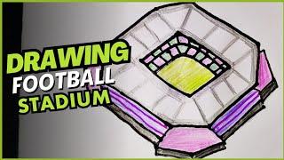 How to draw Football Stadium - SHN Best Art