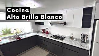 Cocina Alto brillo Blanco en Puebla - Acabados Residenciales en Madera