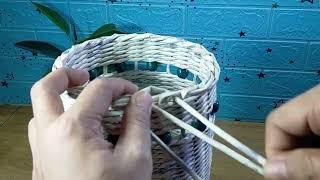 Woven Basket with Stencil | Creative paper basket | Diy craft @mr.creativeman