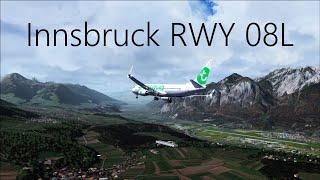 FS2004 Innsbruck RWY 08 Approach RAW FOOTAGE