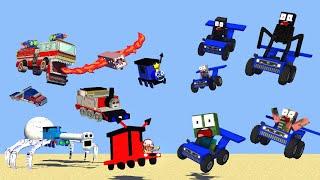 Monster Fight Vs Train Fight | WHO'S THE FASTEST RACE CHALLENGE -Minecraft Animation