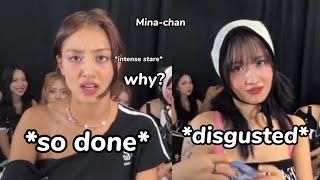 the difference between how twice *reacts* to this member, then to *maknaes*