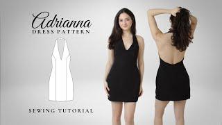 Backless Mini Dress with V-Neck Sewing Tutorial