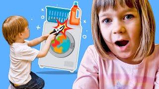 Kapuki Kids Pretend to Play with Toys | A Broken Washing Machine & Funny Games with Leo the Truck