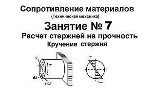 Сопротивление материалов. Занятие 7. Расчет на прочность. Кручение стержня