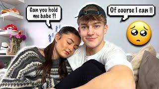 Asking my Boyfriend To HOLD Me Then FALLING ASLEEP In His ARMS *CUTE REACTION*