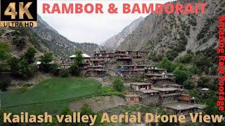 KALASH VALLEY | CHITRAL VALLEY I RAMBOR & BAMBORAIT | 4K Drone Aerial View | Stock Footage |