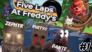 NOS KGAMOS DE MIEDO con historias en Five Laps At Freddy's | Rustyc Gaming #1