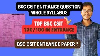 BscCsit Entrance Tip and Trick |Old Entrance paper solved