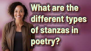 What are the different types of stanzas in poetry?