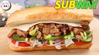 How To Make Subway Sandwich at Home ️ Fajita Sandwich by (YES I CAN COOK)