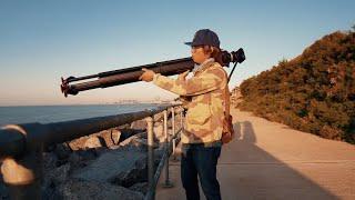 Having a look at the new Sachtler/Vinten Flowtech 75 tripod system.