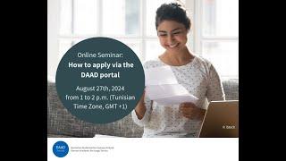 How to apply via the DAAD portal