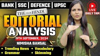 Editorial Analysis | 19th September, 2024 | Vocab, Grammar, Reading, Skimming | Nimisha Bansal