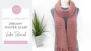 Easy Dreamy Winter Scarf Crochet Pattern - One Stitch Repeat! A Stylish & Cozy Winter Crochet Scarf