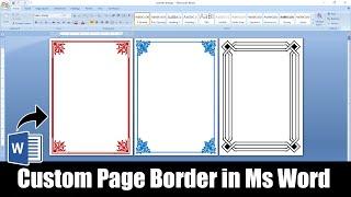 How to make Custom Page Border in MS Word 2007 Hindi Tutorial | Easy Trick to Make Border in Ms Word