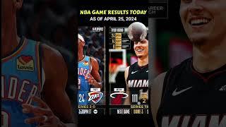 NBA GAME RESULTS TODAY AS OF APRIL 25, 2024